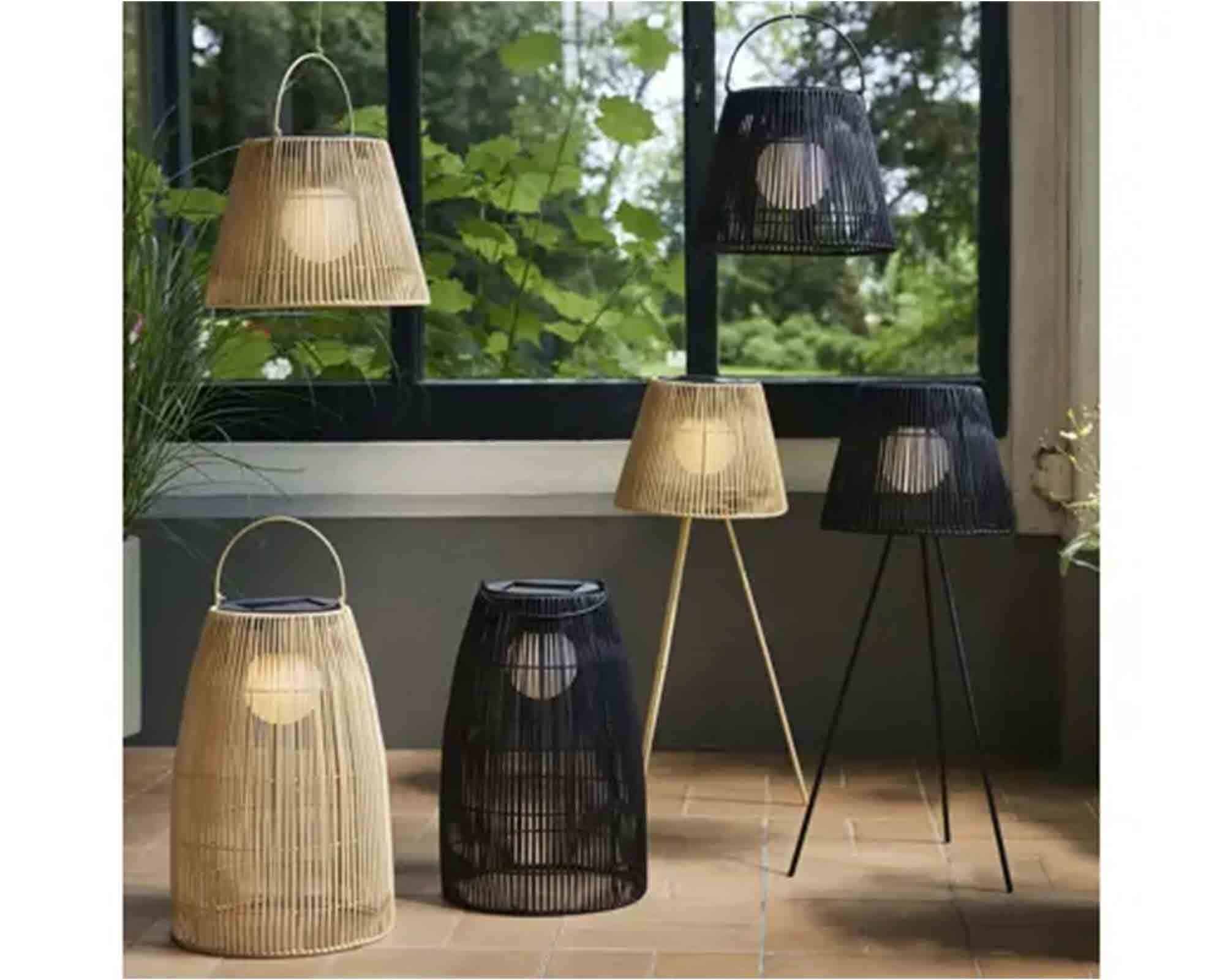 Lampada Solare da Terra per Esterno Naturale D28x71cm in Vimini - Kaemingk - immagine 6