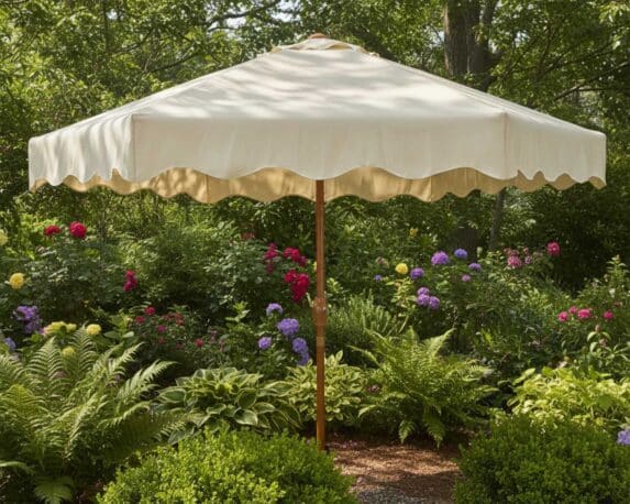 Ombrellone a Palo Centrale Bianco D220x222cm in Ferro e Poliestere – Kaemingk