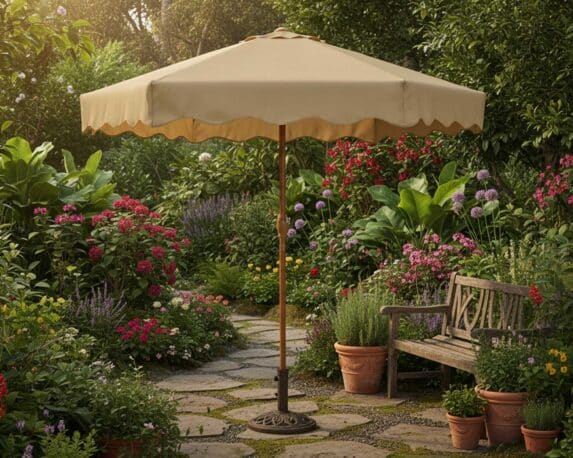 Ombrellone a Palo Centrale Talpa D220x222cm in Ferro e Poliestere – Kaemingk