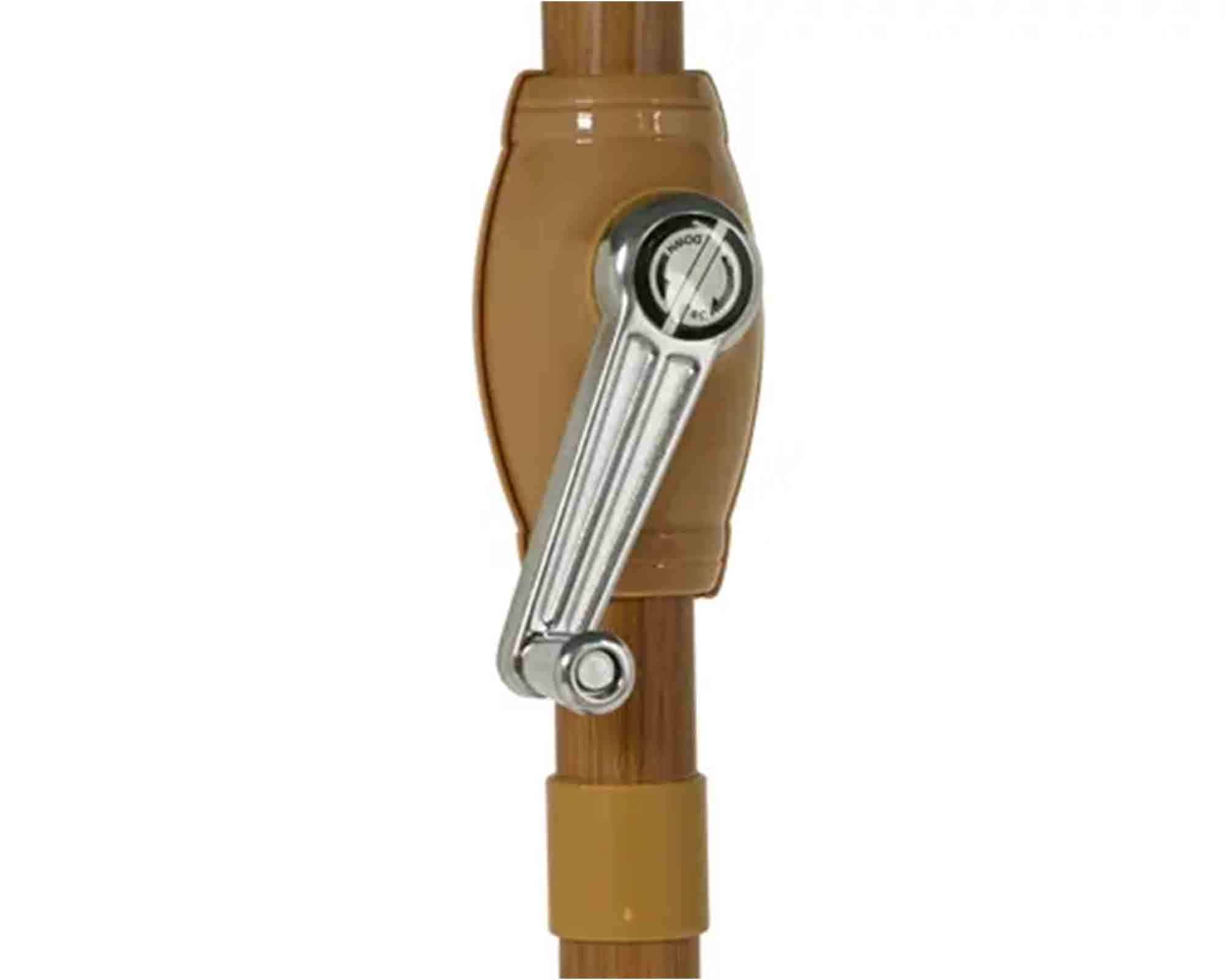 Ombrellone a Palo Centrale Grigio Verde D220x222cm in Ferro e Poliestere - Kaemingk - immagine 3