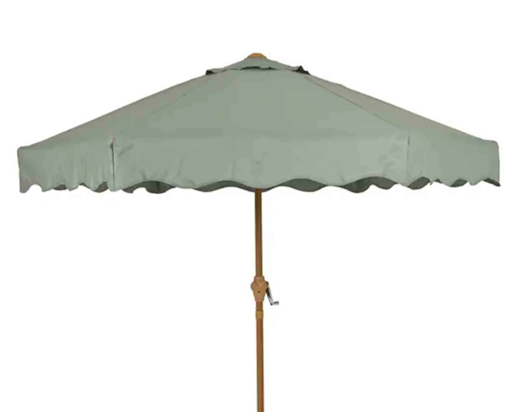 Ombrellone a Palo Centrale Grigio Verde D220x222cm in Ferro e Poliestere - Kaemingk - immagine 2