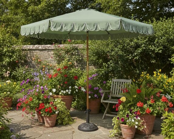 Ombrellone a Palo Centrale Verde D270cm in Ferro e Poliestere – Kaemingk