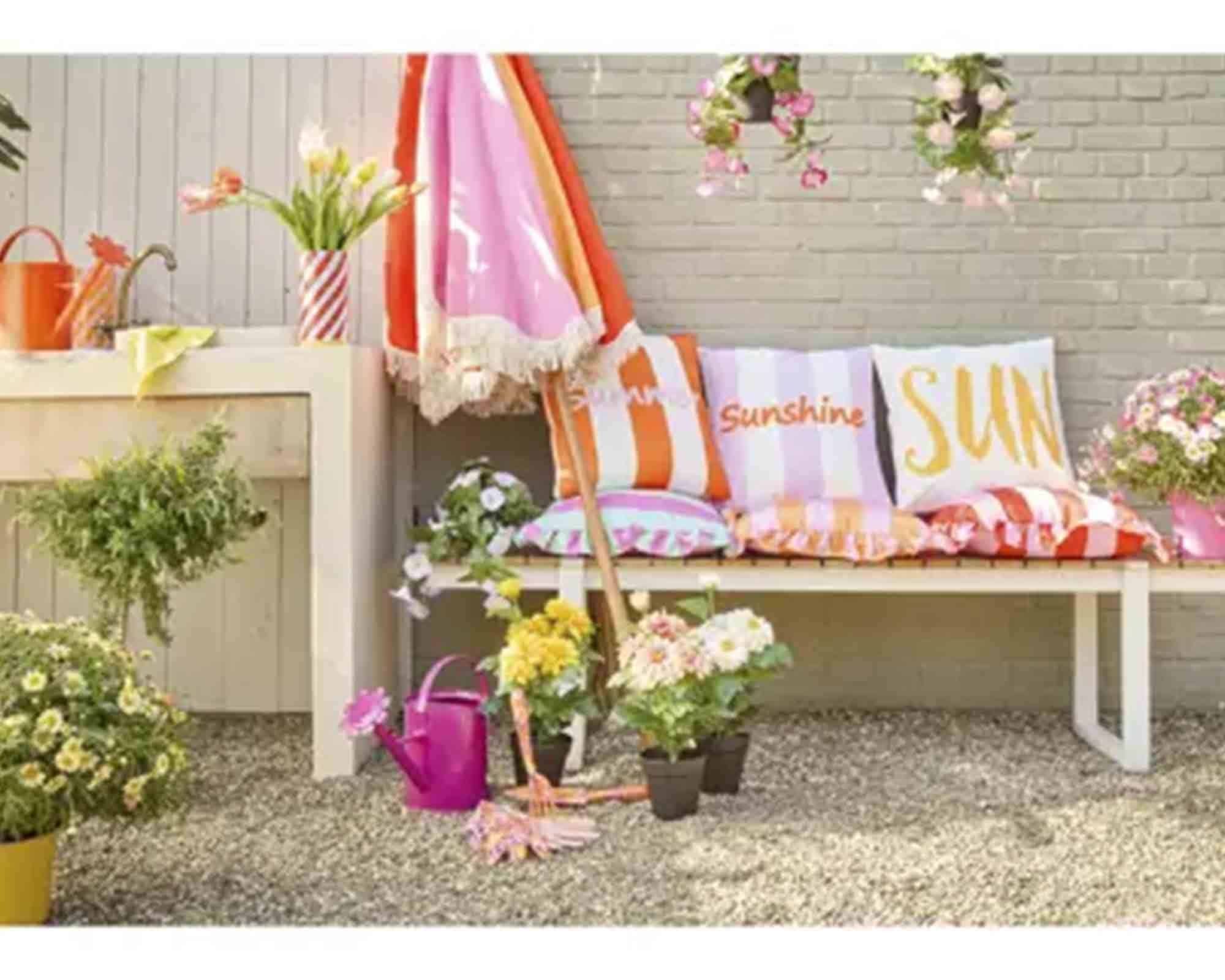 Ombrellone a Palo Centrale Multicolor D270cm in Ferro e Poliestere - Kaemingk - immagine 9