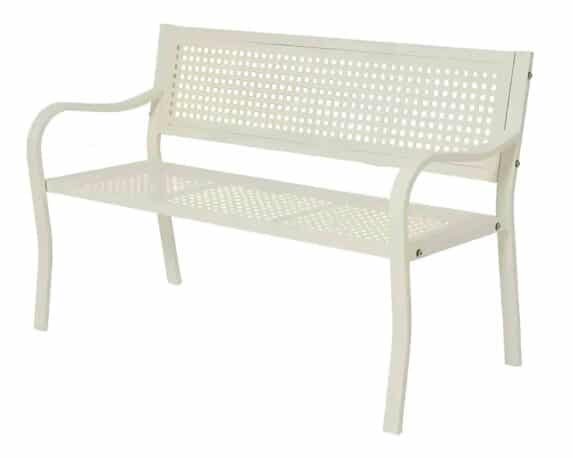 Panca Belfort da Esterno Bianco 123×57,5x79cm in Acciaio – Kaemingk