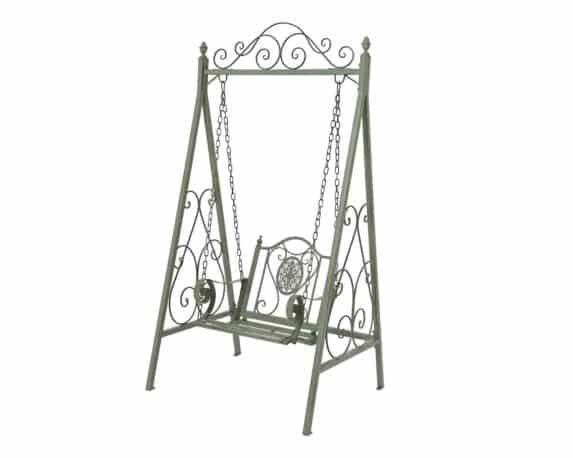 Sedia a Dondolo Belfort da Esterno Verde Antico 88x107x209cm in Acciaio – Kaemingk