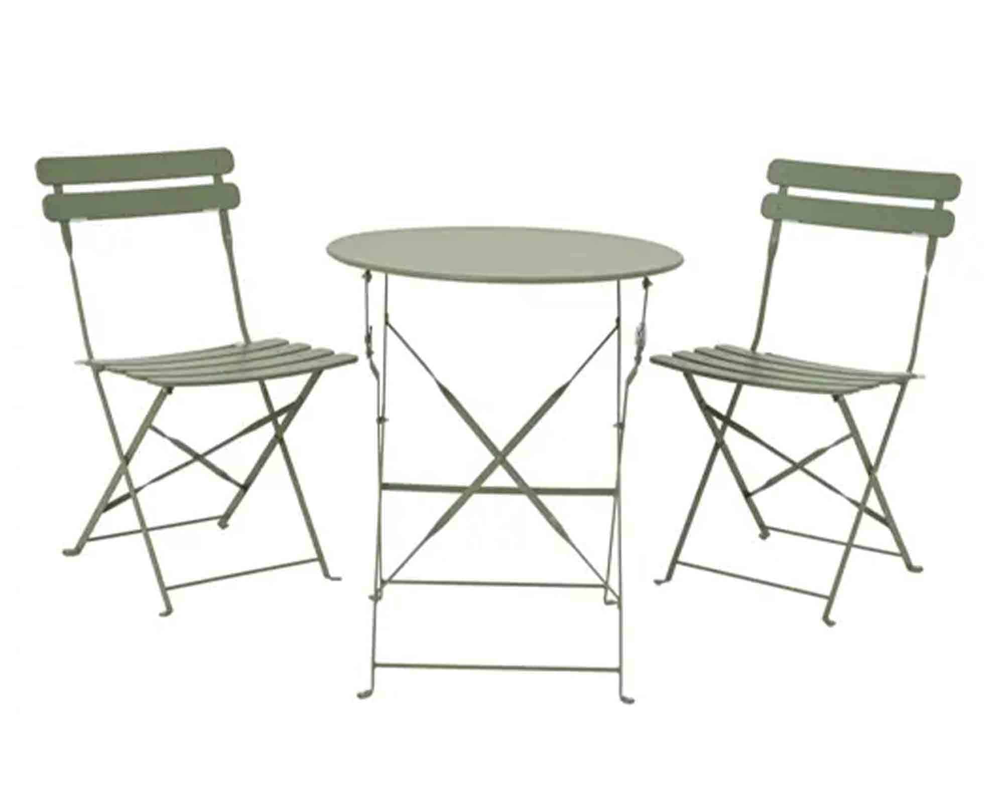 Set Bistrot Helsingborg da Esterno Tavolo + 2 Sedie Verde 60x60x71cm in Acciaio - Kaemingk - immagine 2