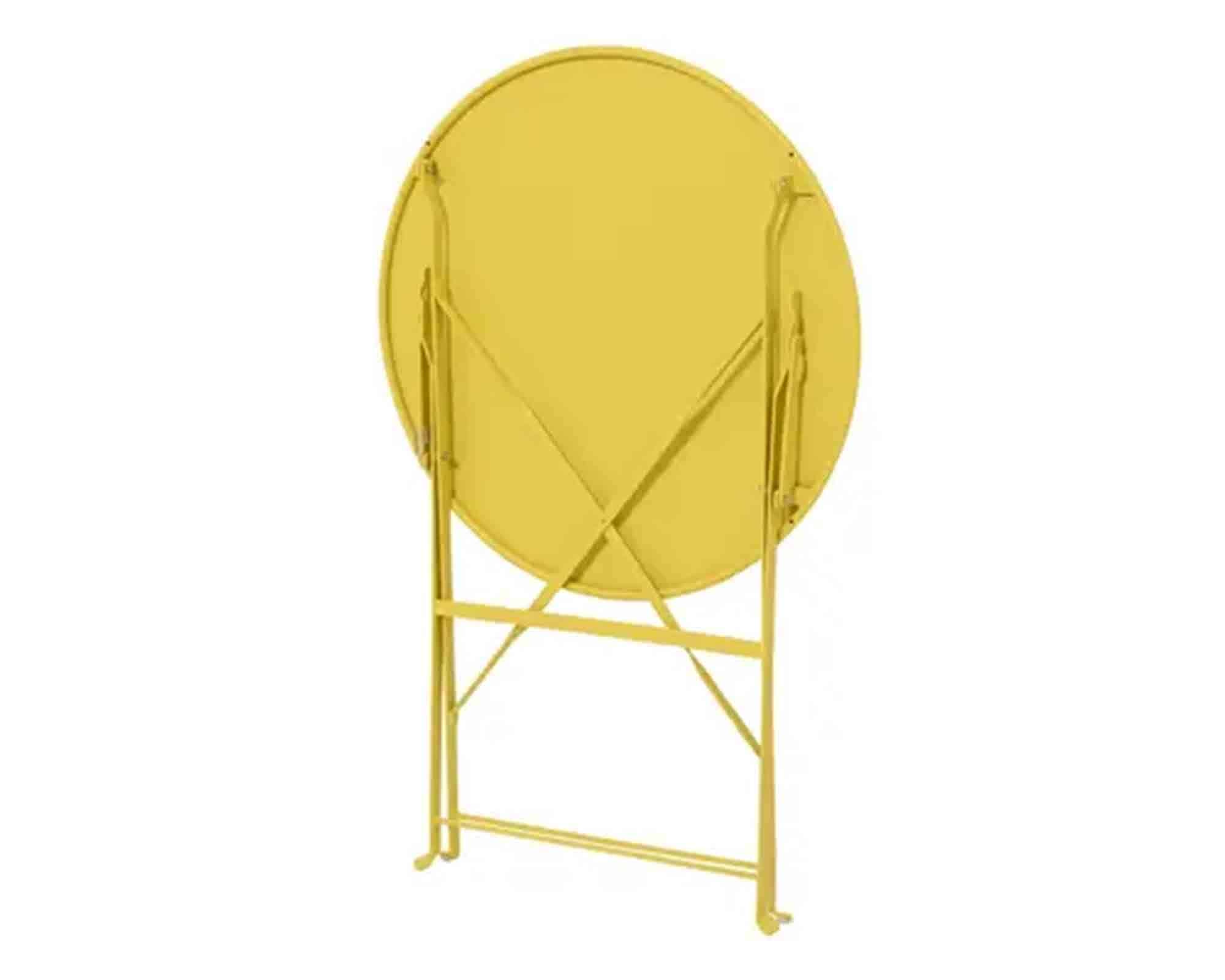 Set Bistrot Helsingborg da Esterno Tavolo + 2 Sedie Giallo 60x60x71cm in Acciaio - Kaemingk - immagine 6