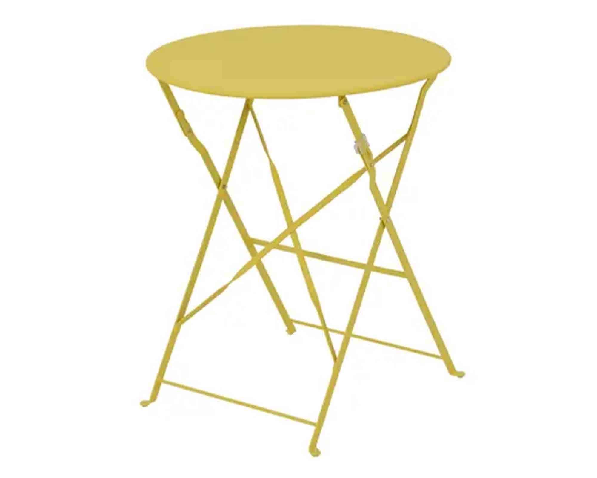 Set Bistrot Helsingborg da Esterno Tavolo + 2 Sedie Giallo 60x60x71cm in Acciaio - Kaemingk - immagine 3