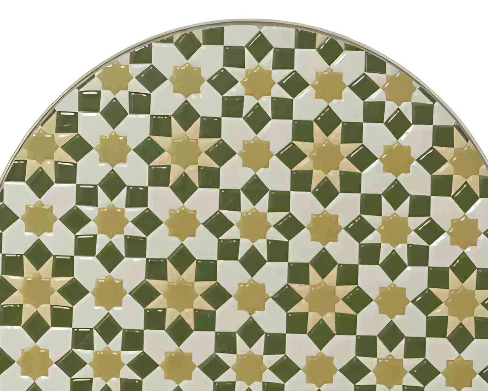 Tavolino Madrid da Esterno Crema con Fantasia D39x46cm in Acciaio - Kaemingk - immagine 3