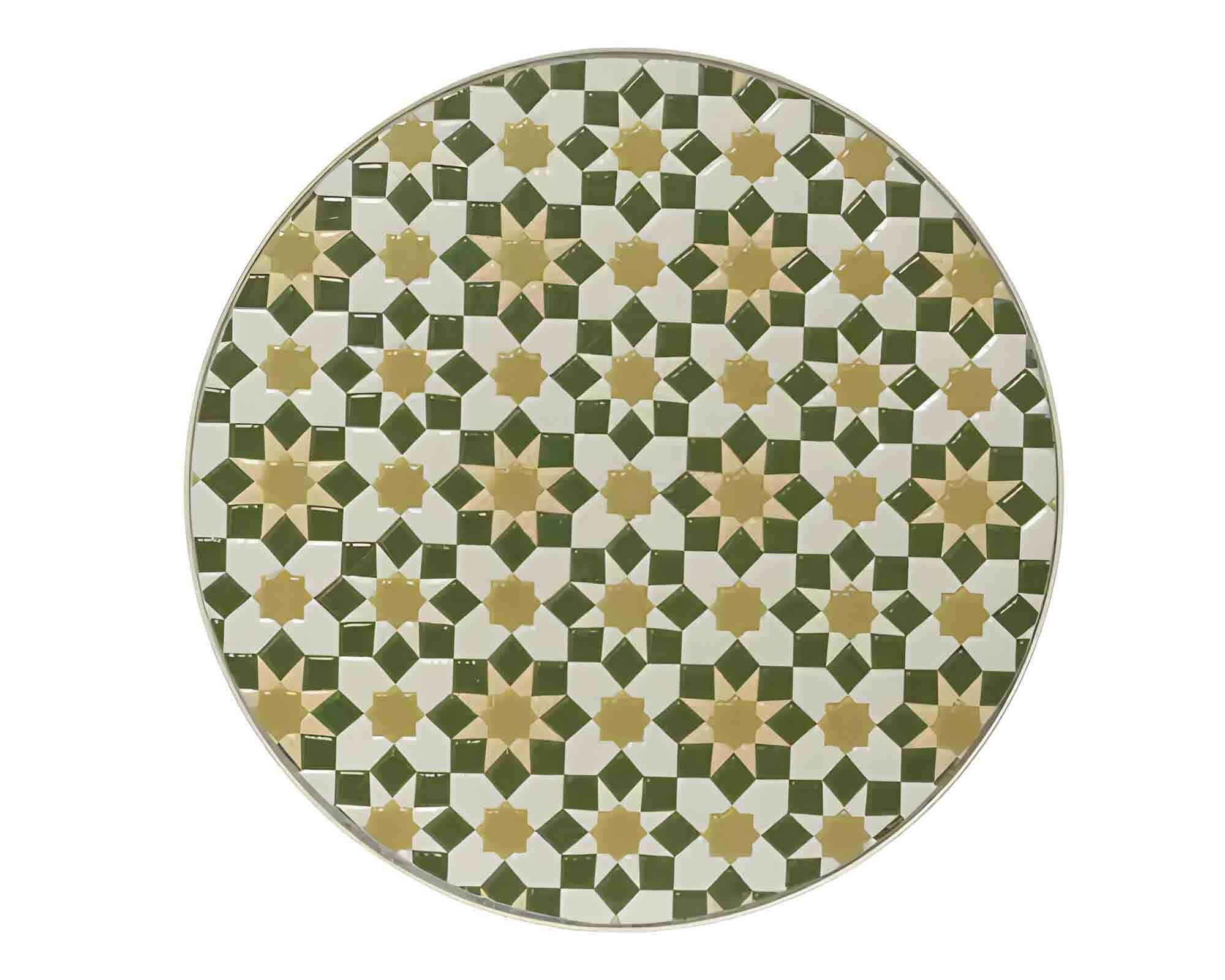 Tavolino Madrid da Esterno Crema con Fantasia D39x46cm in Acciaio - Kaemingk - immagine 2