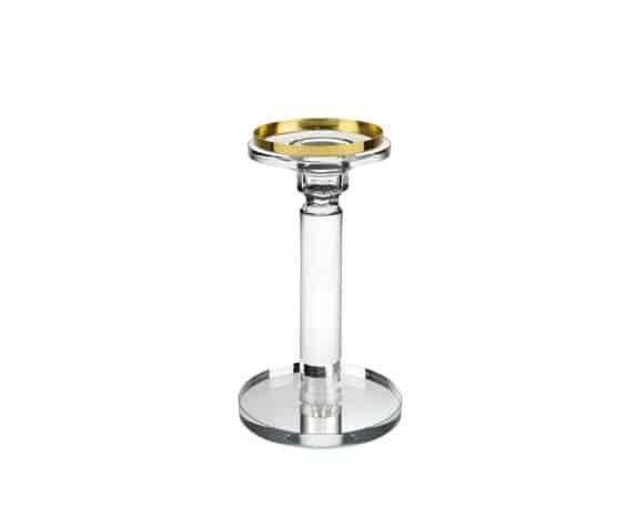 Candeliere con Bordo Dorato D10x17cm in Vetro