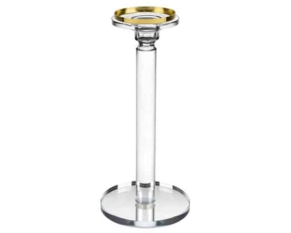 Candeliere con Bordo Dorato D10x27cm in Vetro