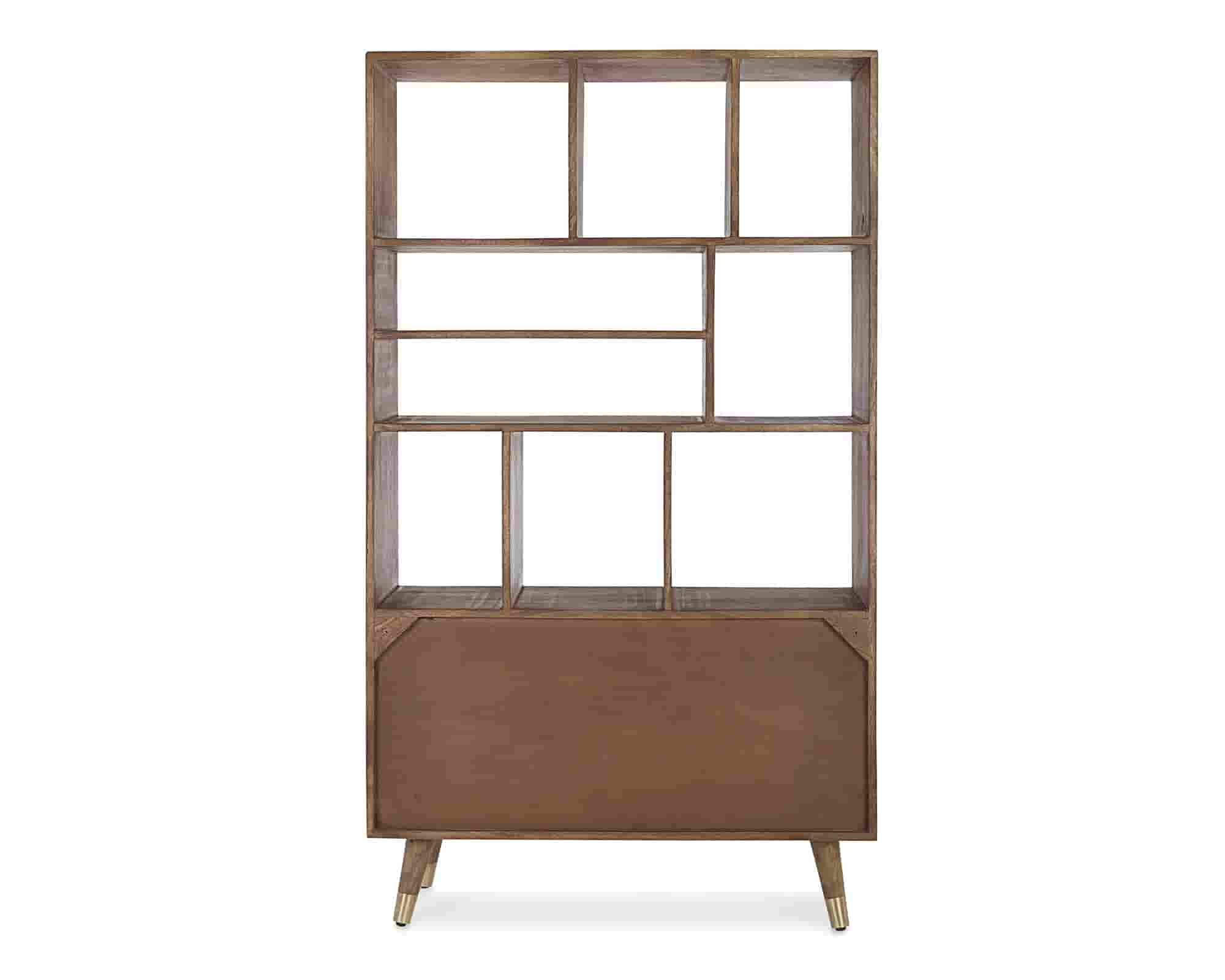 Libreria con 2 Ante Dhaval 100x40x175cm in Legno Riciclato e Acciaio - Bizzotto - immagine 4