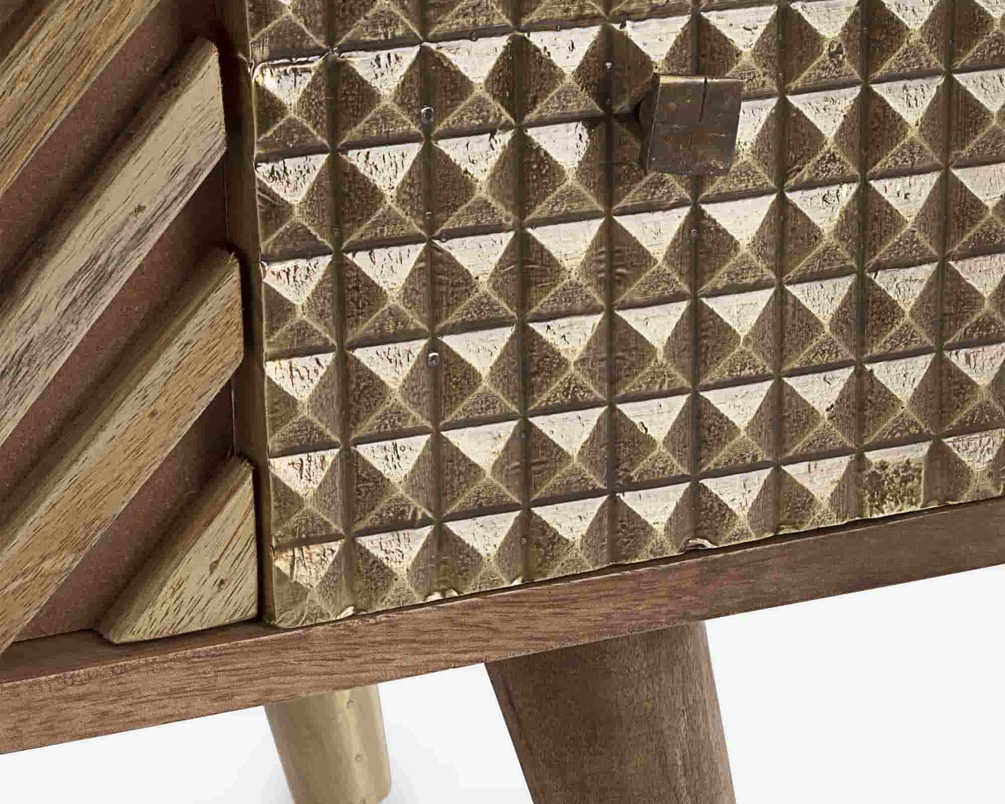 Libreria con 2 Ante Dhaval 100x40x175cm in Legno Riciclato e Acciaio - Bizzotto - immagine 7