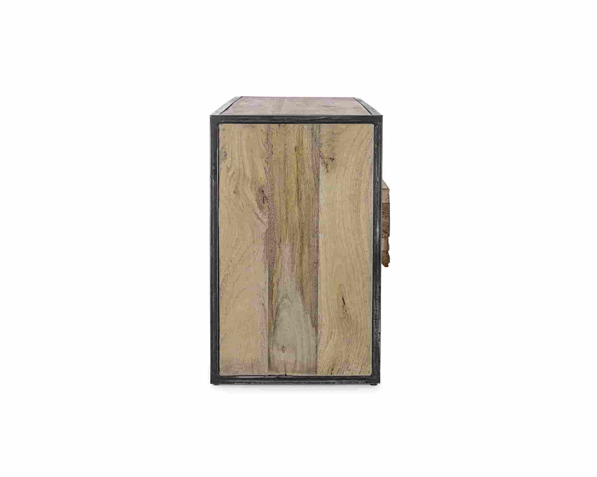 Mobile Porta TV 2 Cassetti Manchester 145x40x60cm in Legno di Mango e Acciaio - Bizzotto - immagine 4