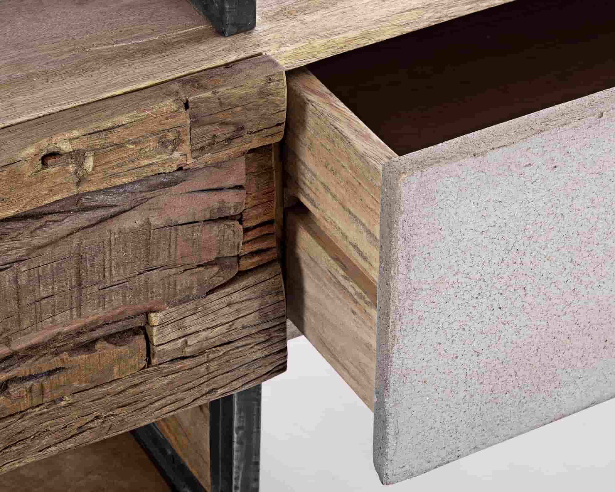 Mobile Porta TV 2 Cassetti Manchester 145x40x60cm in Legno di Mango e Acciaio - Bizzotto - immagine 7