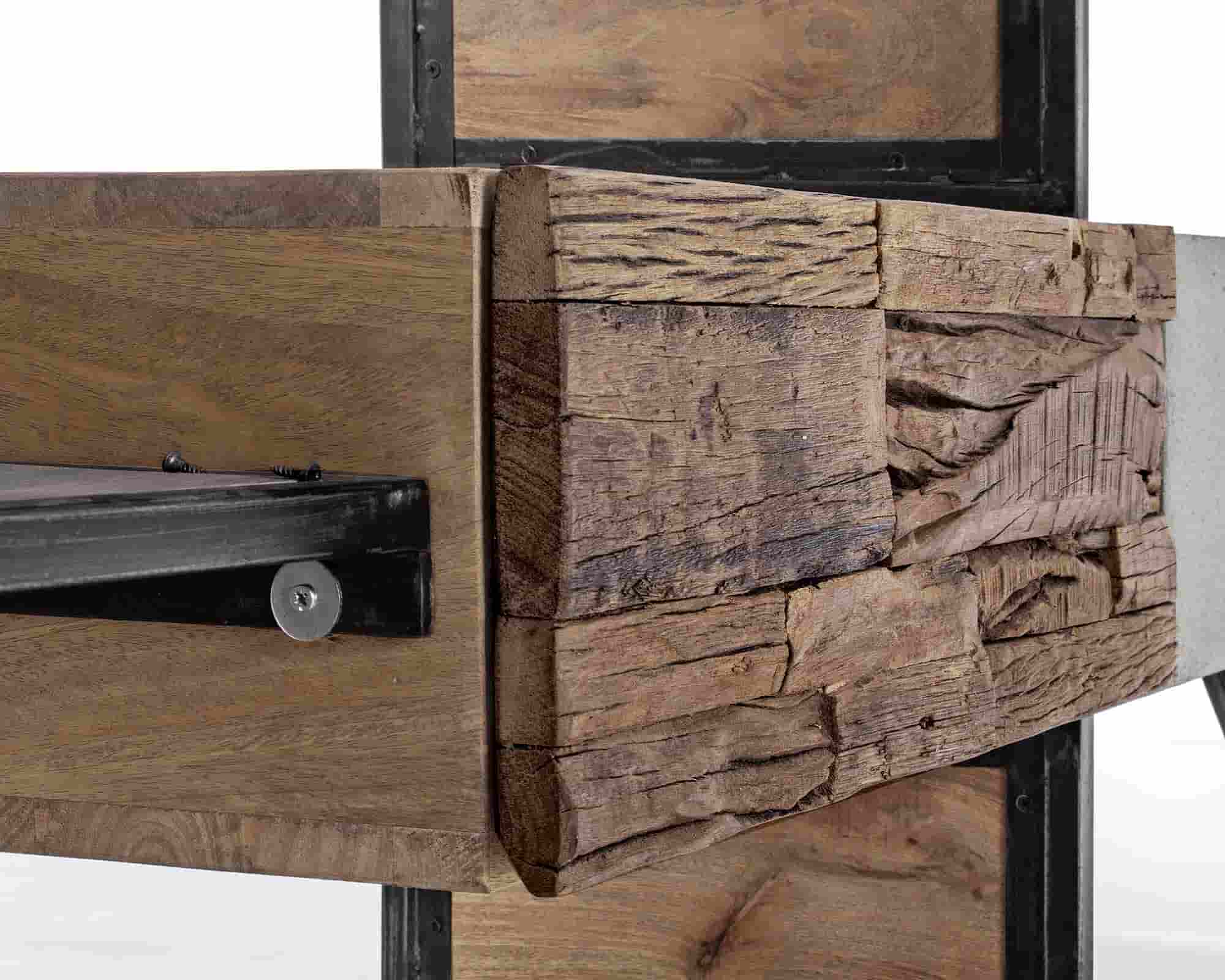 Mobile Porta TV 2 Cassetti Manchester 145x40x60cm in Legno di Mango e Acciaio - Bizzotto - immagine 8