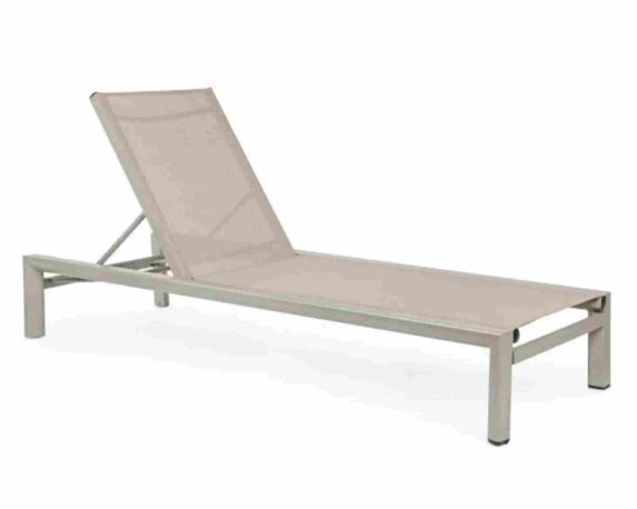 Lettino Skipper con Ruote Tortora 74x200x98cm in Alluminio e Textilene – Bizzotto