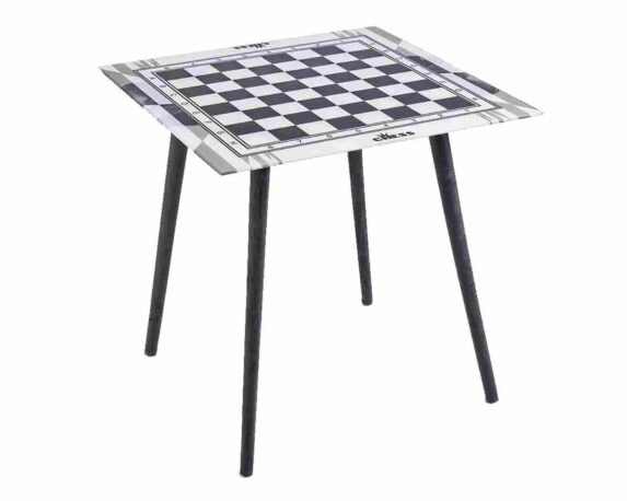 Tavolino Chessboard 50x50x50cm in Legno di Pino e Vetro – Bizzotto