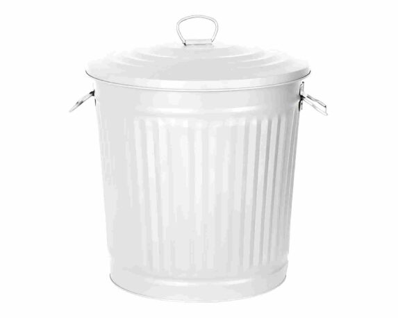 Bidone Bianco 110x43x105cm in Metallo – VerdeMax