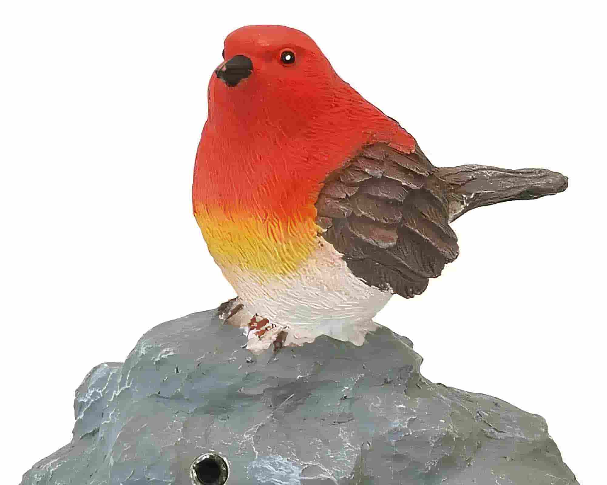 Statua Deco Giardino Uccellino con Sensore 11x7,5x11cm in Resina – VerdeMax - immagine 2