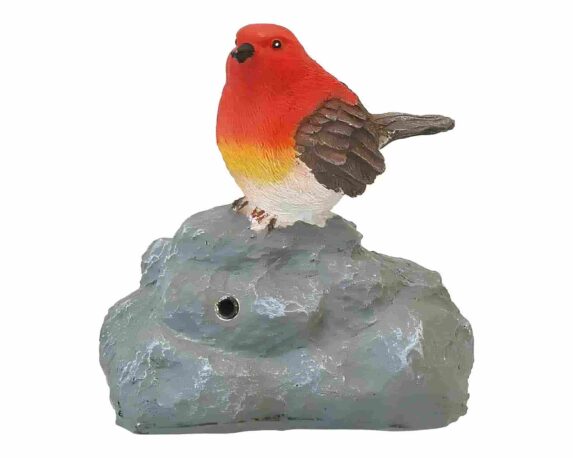 Statua Deco Giardino Uccellino con Sensore 11×7,5x11cm in Resina – VerdeMax