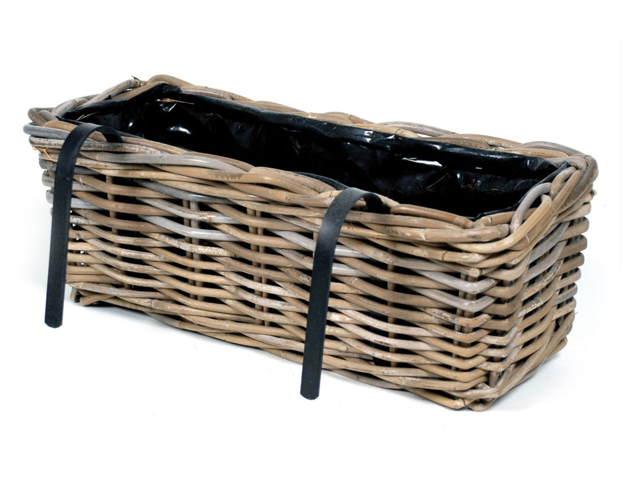 Cesta Balconiera Laura con Ganci 47x19x15cm in Rattan - Mega Collections