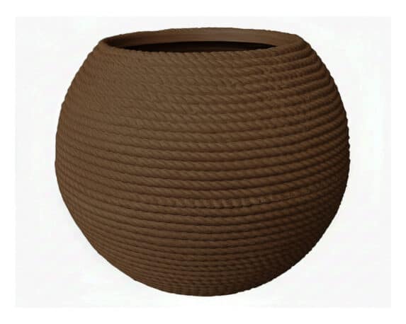 Cachepot Rigata Shabby Marrone 30cm in Plastica – Telcom