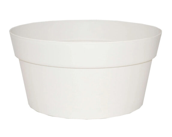 Cachepot Ciotola con Sottovaso Texas Bianco 35cm in Plastica