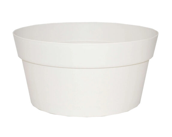 Cachepot Ciotola con Sottovaso Texas Bianco 25cm in Plastica