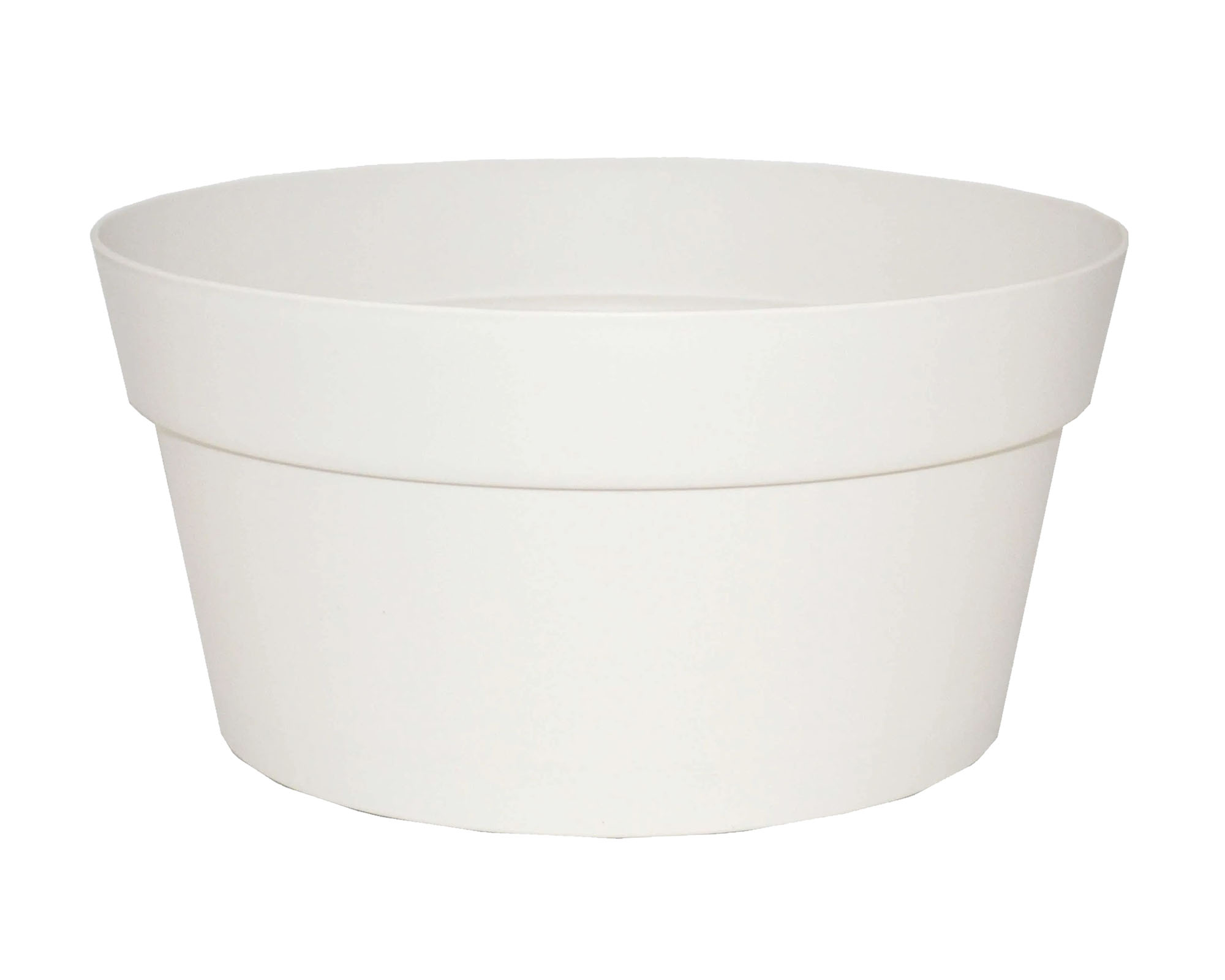 Cachepot Ciotola con Sottovaso Texas Bianco 25cm in Plastica