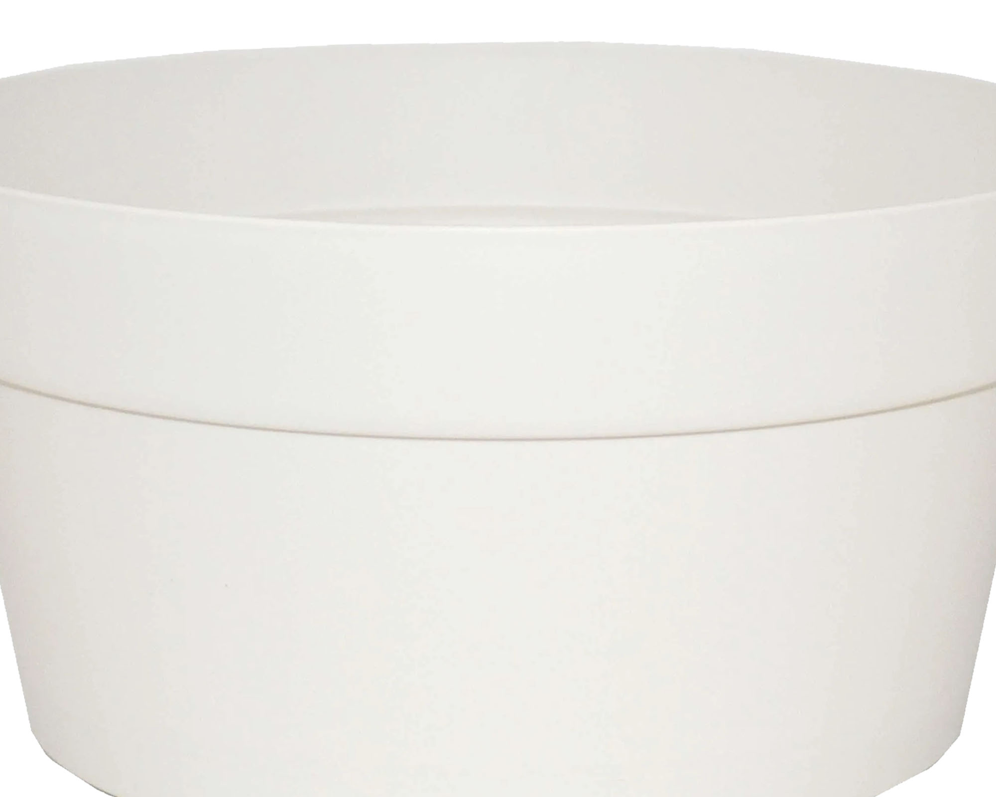 Cachepot Ciotola con Sottovaso Texas Bianco 25cm in Plastica - immagine 2