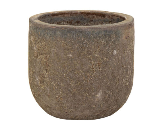 Cachepot Low Bullet Antique Vulcano D38x35cm in Ceramica – Mega Collections