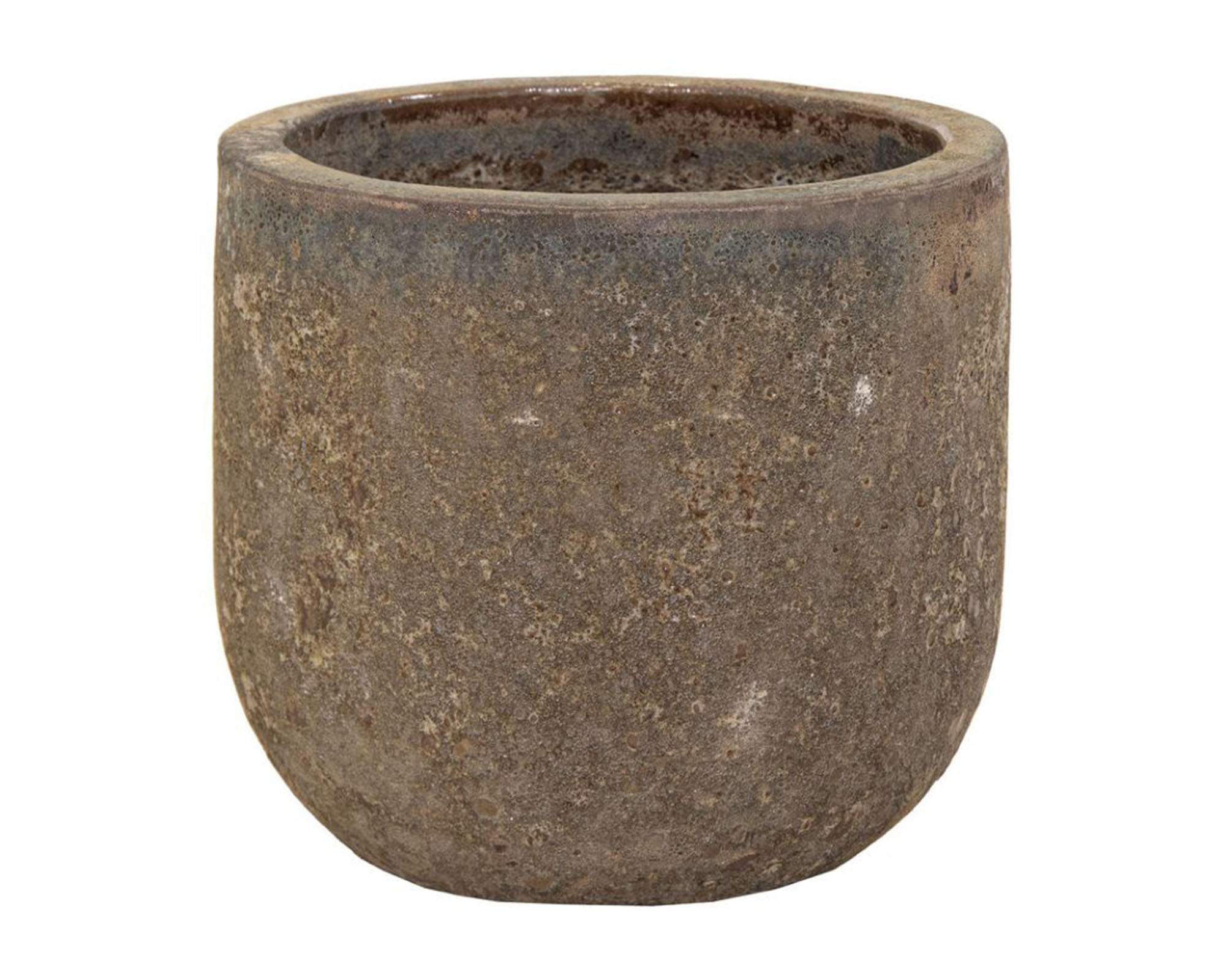 Cachepot Low Bullet Antique Vulcano D38x35cm in Ceramica - Mega Collections
