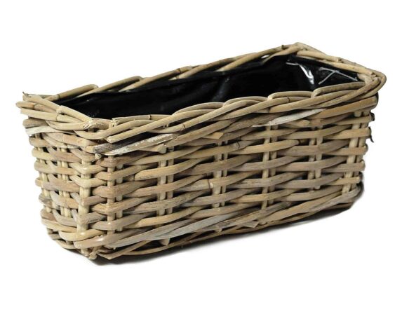 Porta Piante Rettangolare Natural 27x14x12cm in Fibra Naturale – Mega Collections