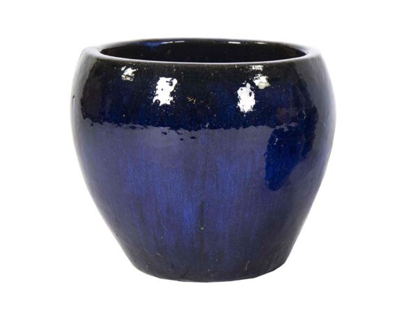 Cachepot Belly Blu Smaltato S D20x18cm in Ceramica – Mega Collections