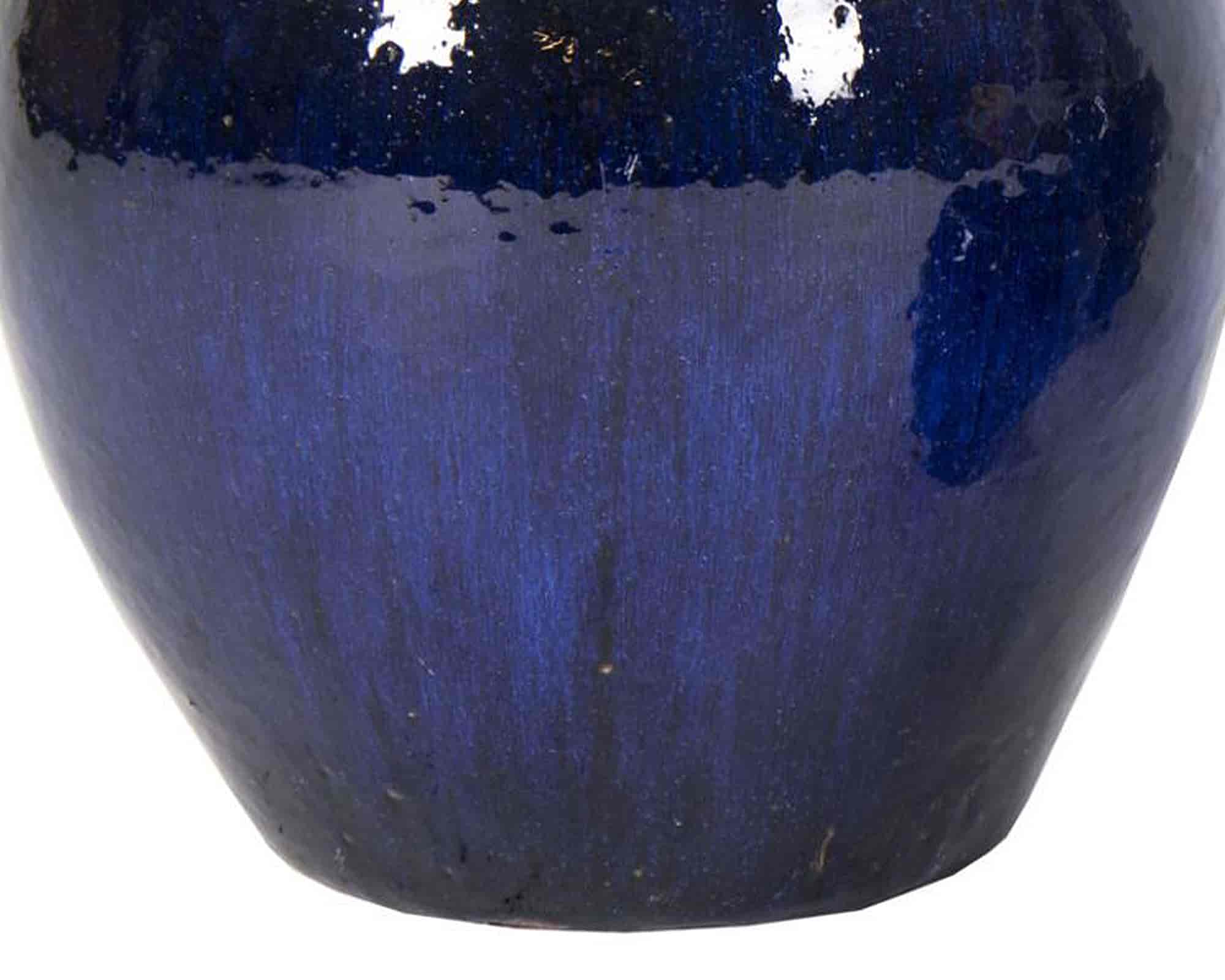 Cachepot Belly Blu Smaltato M D28x25cm in Ceramica - Mega Collections - immagine 2