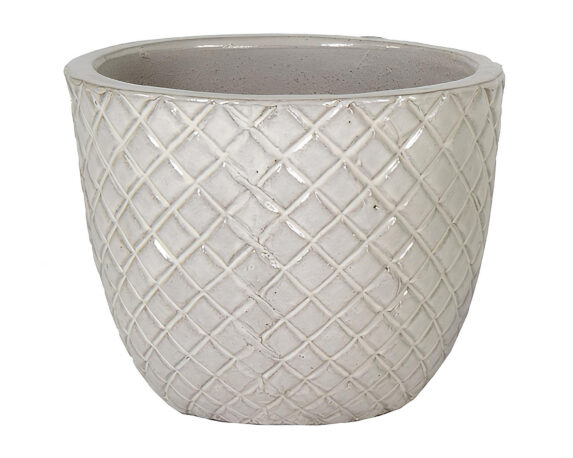 Cachepot Pineapple Smaltato Bianco D38x30cm in Ceramica – Mega Collections