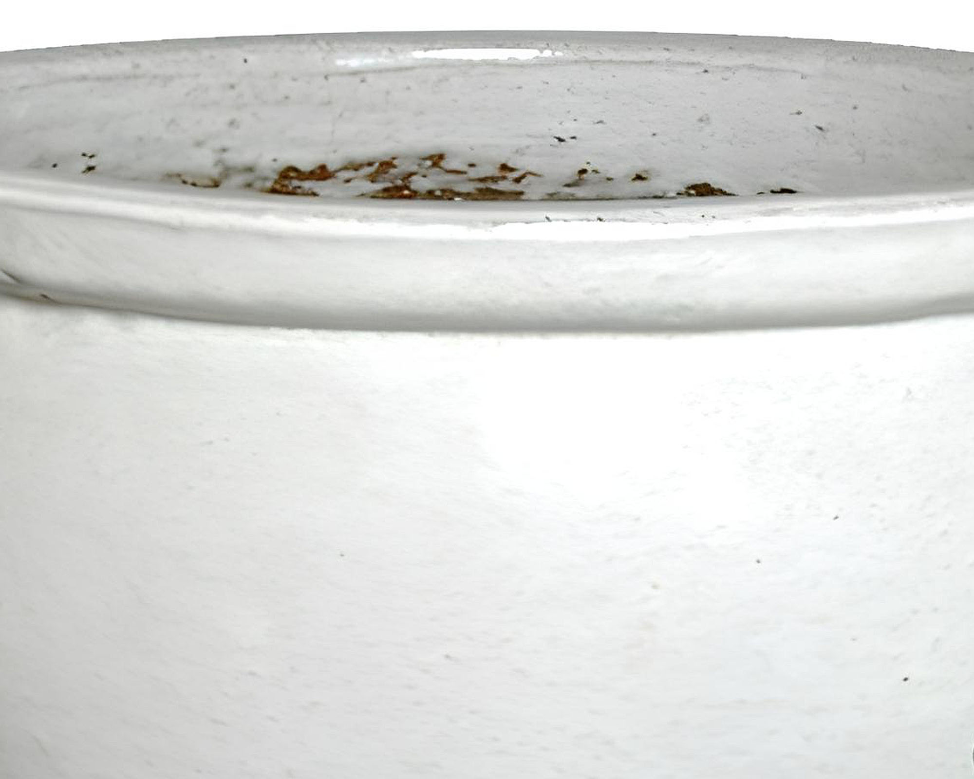 Cachepot Bordato Bavaria Smaltato Bianco D26x17cm in Ceramica - Mega Collections - immagine 2