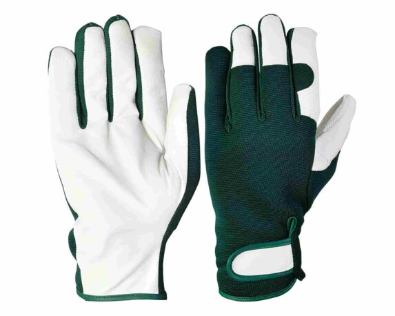 Guanto Bianco Verde Taglia M in Pelle – VerdeMax