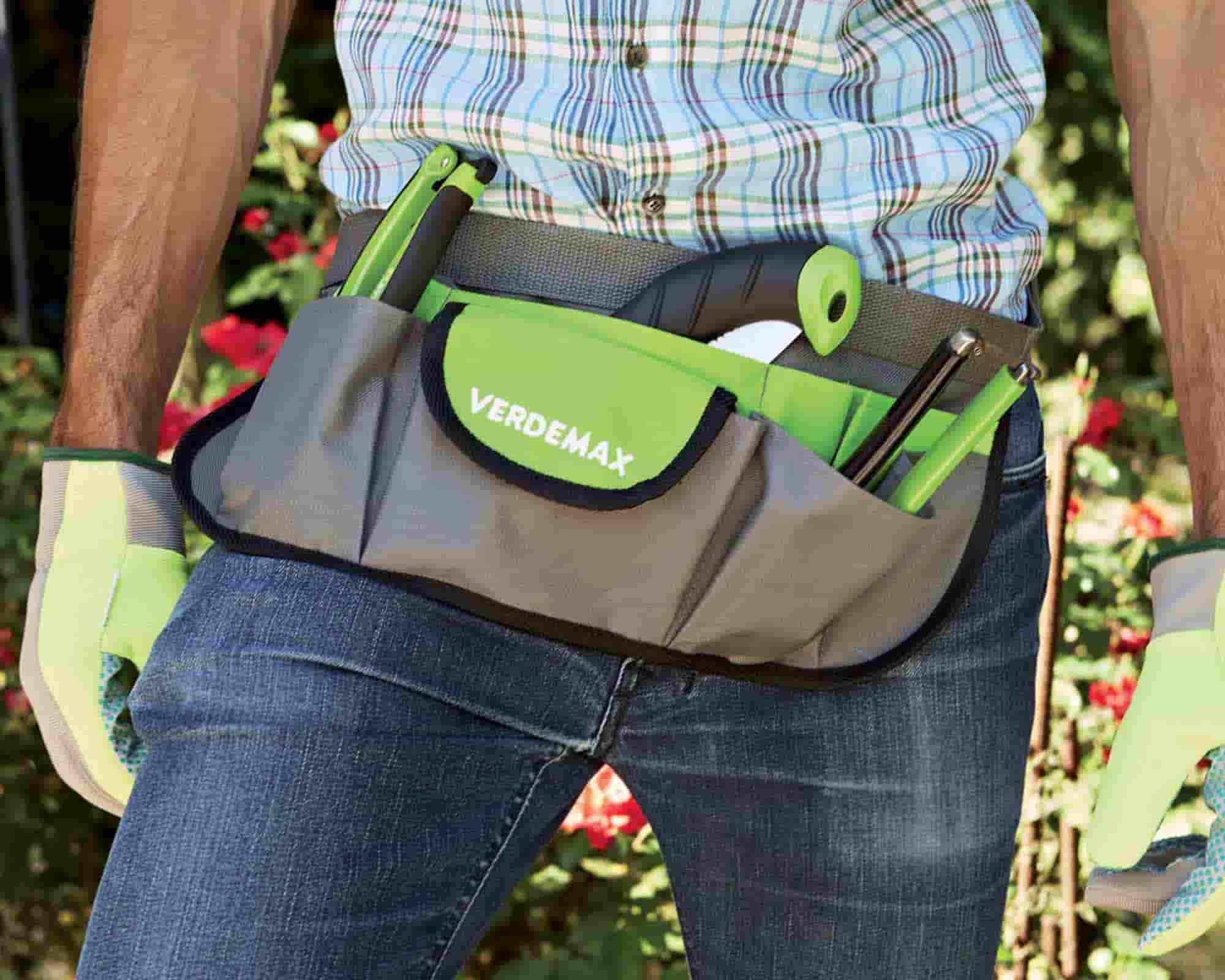 Marsupio Porta Attrezzi con Tasche e Cintura in Tessuto e Plastica – VerdeMax - immagine 3