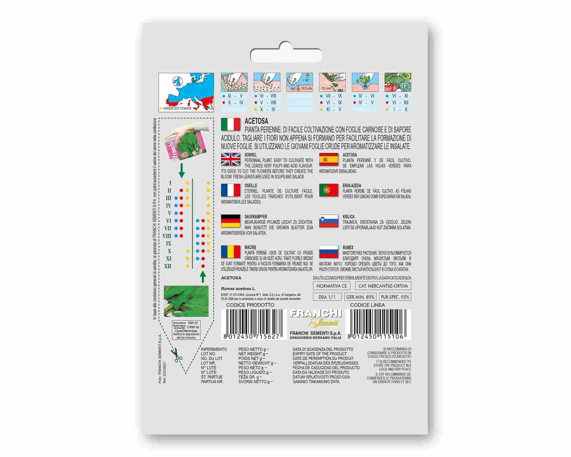 Semi di Acetosa Aromatiche Doppia Bustina - Franchi sementi - immagine 2