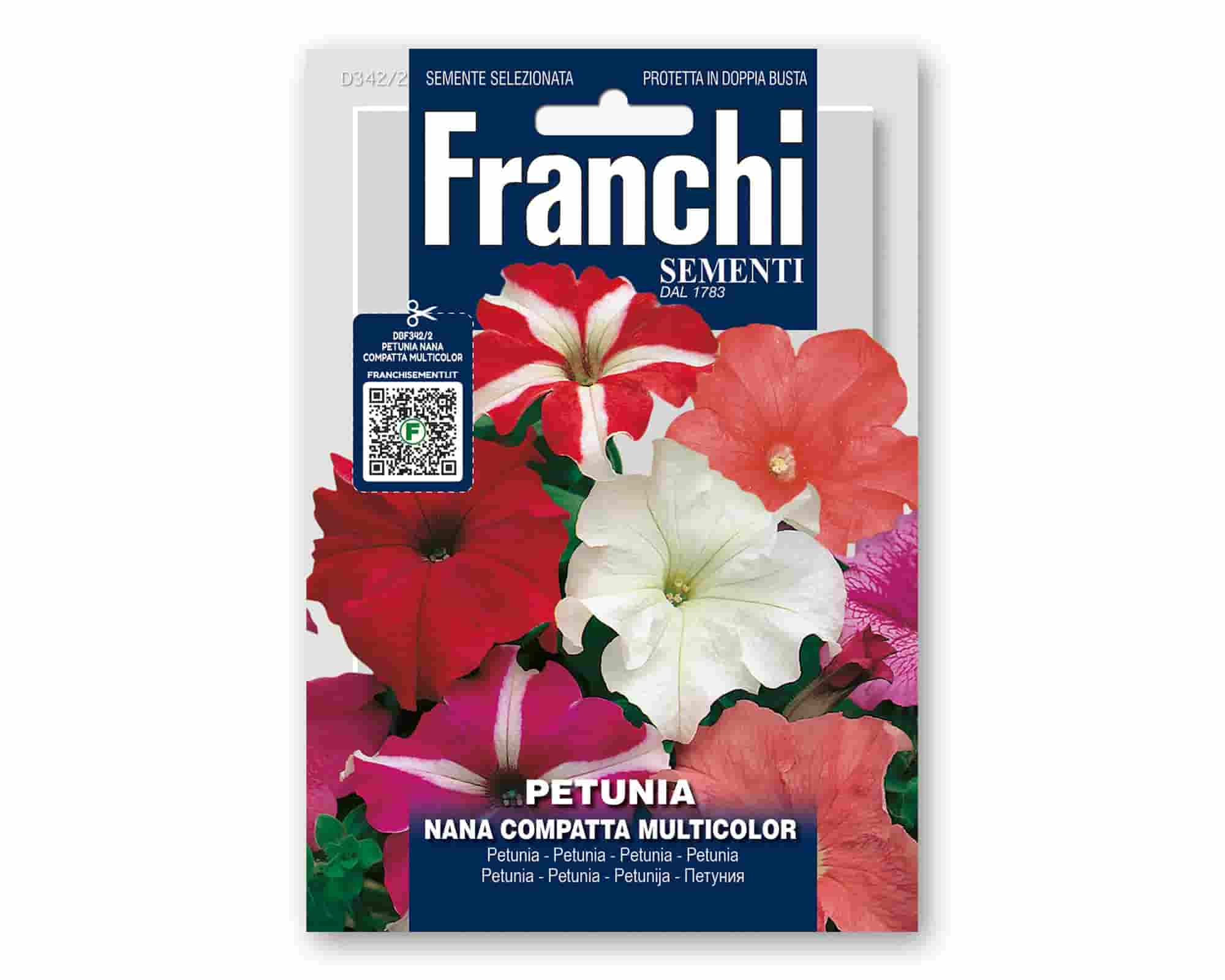 Semi di Petunia Nana Compatta Multicolor Fiori Doppia Bustina - Franchi sementi