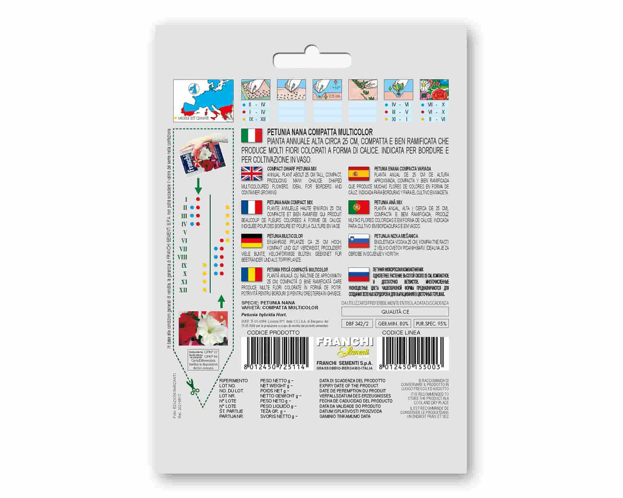 Semi di Petunia Nana Compatta Multicolor Fiori Doppia Bustina - Franchi sementi - immagine 2