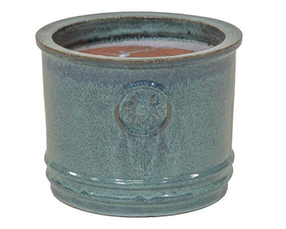 Cachepot Cilindrico Bumble Bee Verde Smaltato D38x32cm in Ceramica – Mega Collections