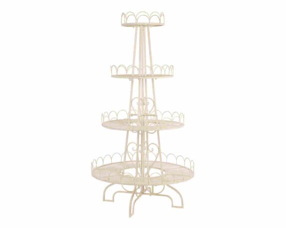 Alzata 4 Piani Merek Bianco D100x190cm in Metallo – Bizzotto