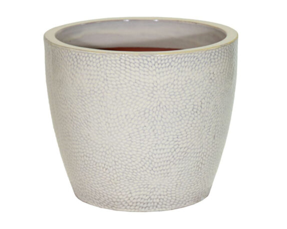 Cachepot Conico Portly Dimples Beige D24x21,5cm in Ceramica – Mega Collections