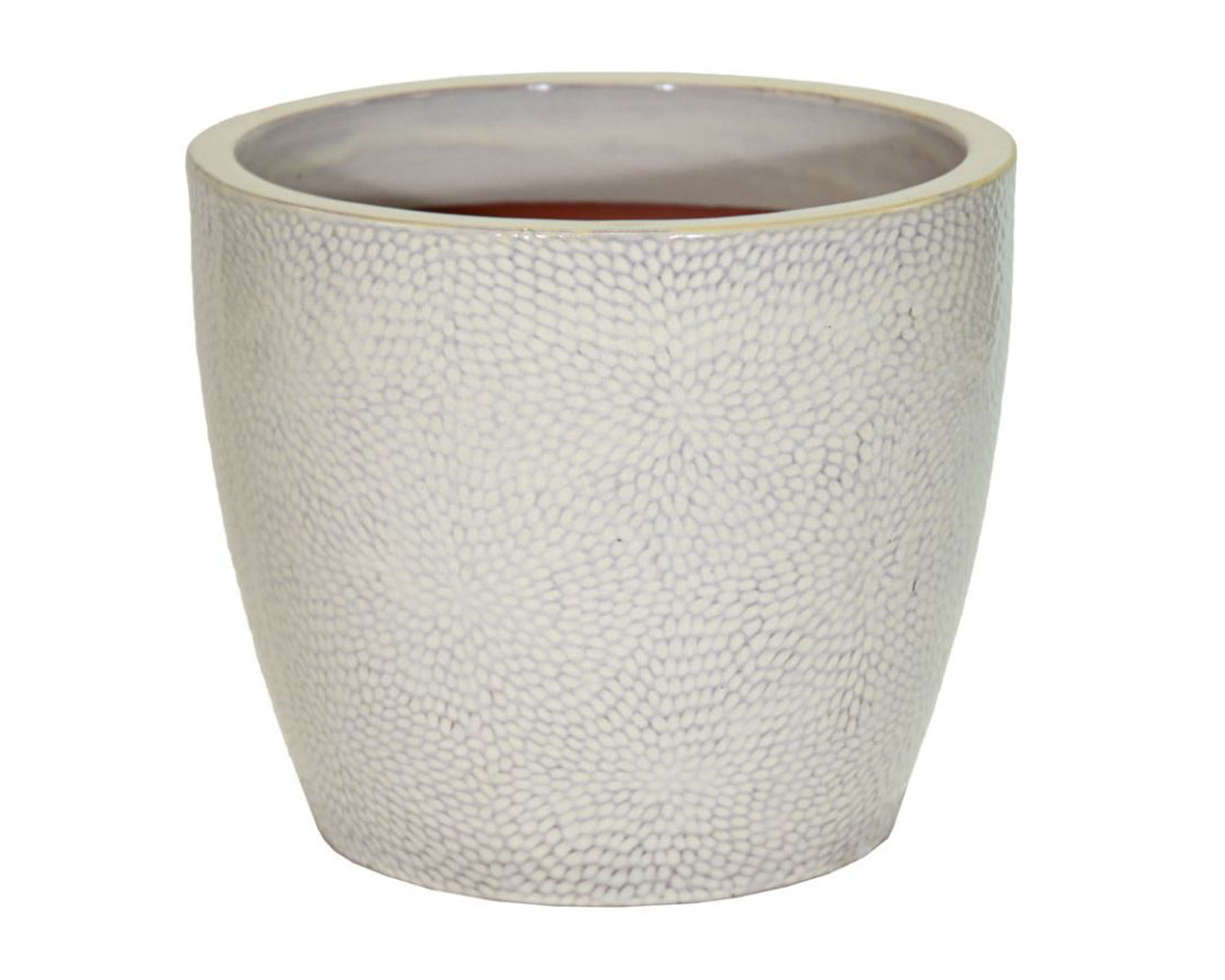 Cachepot Conico Portly Dimples Beige D24x21,5cm in Ceramica - Mega Collections