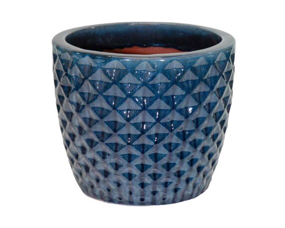 Cachepot Wyber Blu Intenso D18x16cm in Ceramica – Mega Collections