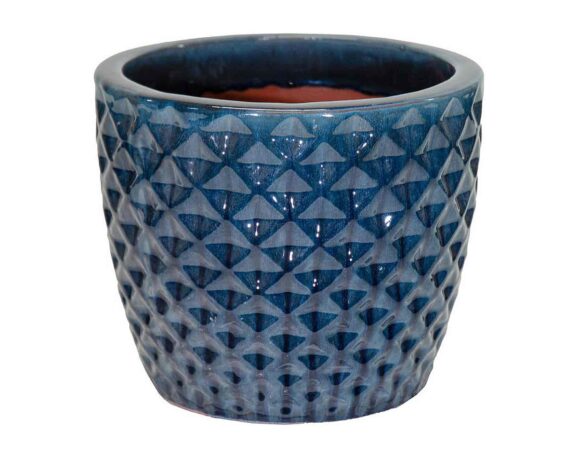 Cachepot Wyber Blu Intenso D24x21,5cm in Ceramica – Mega Collections